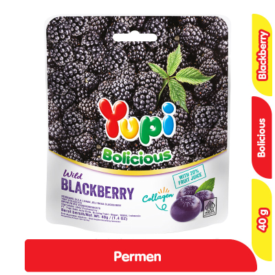 

Yupi Bolicious Blackberry 40 Gr / Rasa Manis