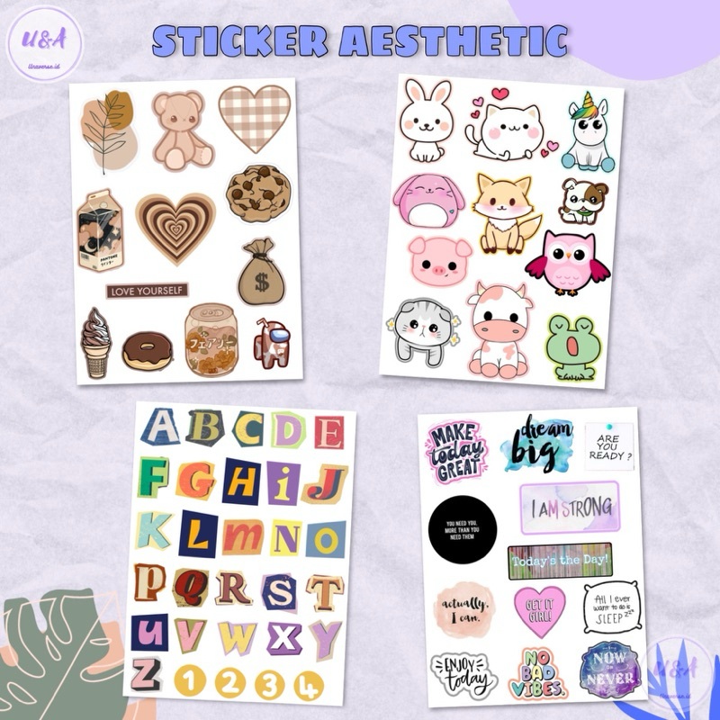 

[Unaverse] STICKER/ STIKER Alphabet Aesthetic Decor Estetik Murah