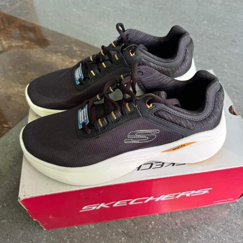 [ new ] Sneakers Skechers Archfit Air - Cooled Arch Fit shoes black yellow size 41 unisex sepatu cew