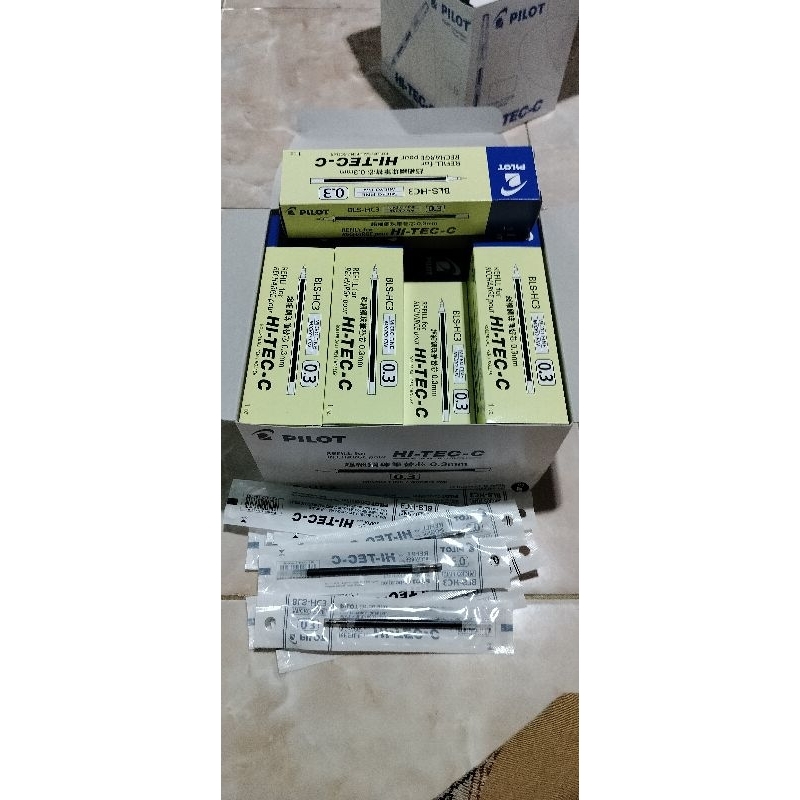 

REFFIL ISI ULANG 12 pcs, REFIL BOLPEN HITEK HITAM / HI-TEC-C 0.3 PENA HITEK