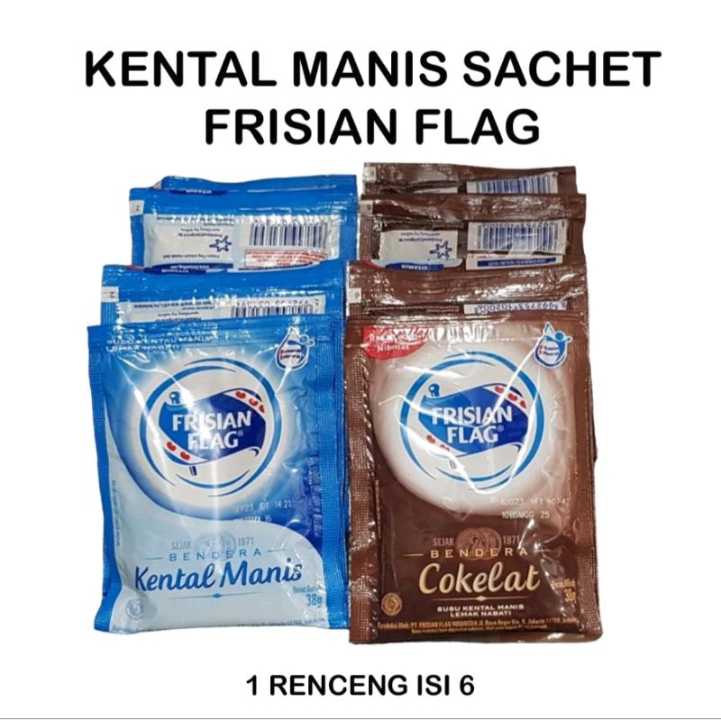 

Susu Kental Manis Frisian Flag Bendera 1 Pack Isi 6 Sachet Satuan 38gr