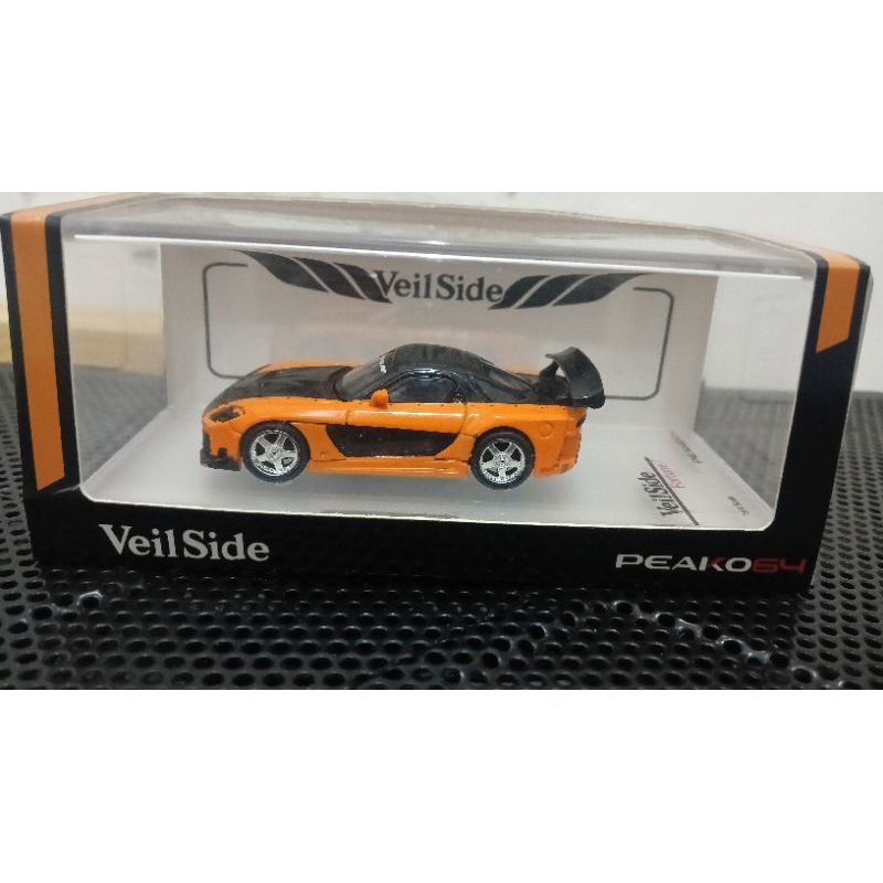 Peako64 Peako Mazda RX-7 Veilside Orange / Black Diecast 1/64