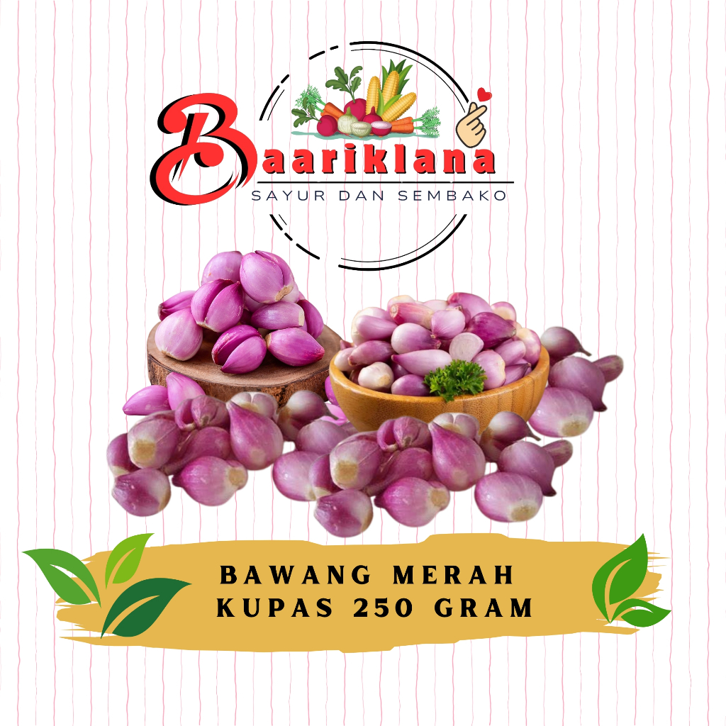 

BAWANG MERAH KUPAS 250 GRAM - TOKO BAARIKLANA
