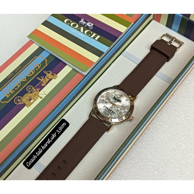 ( BISA COD ) Jam Tangan Wanita COACH Rubber Tali Karet Jam Tangan Fashion Cewek