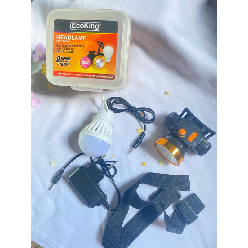 ecoking senter kepala + free lampu boklam