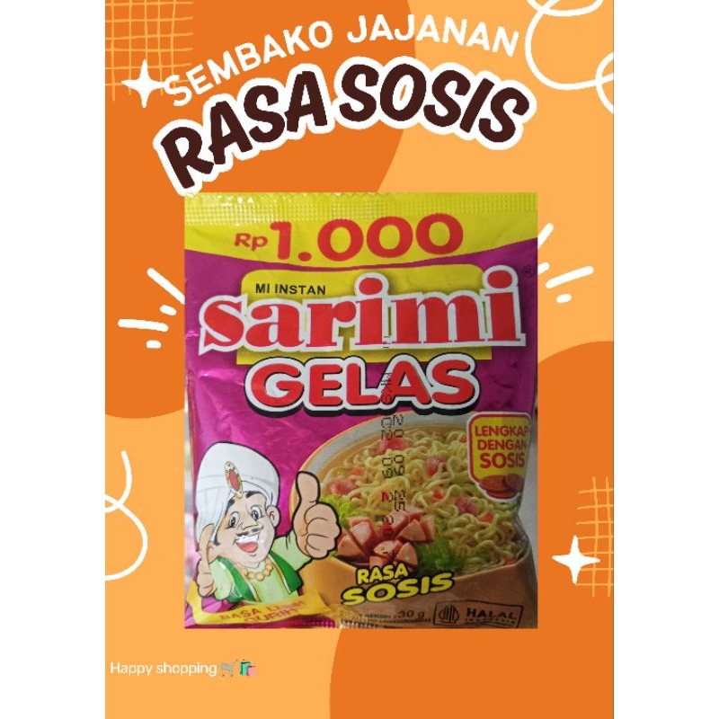

sarimi gelas lengkap dengan sosis