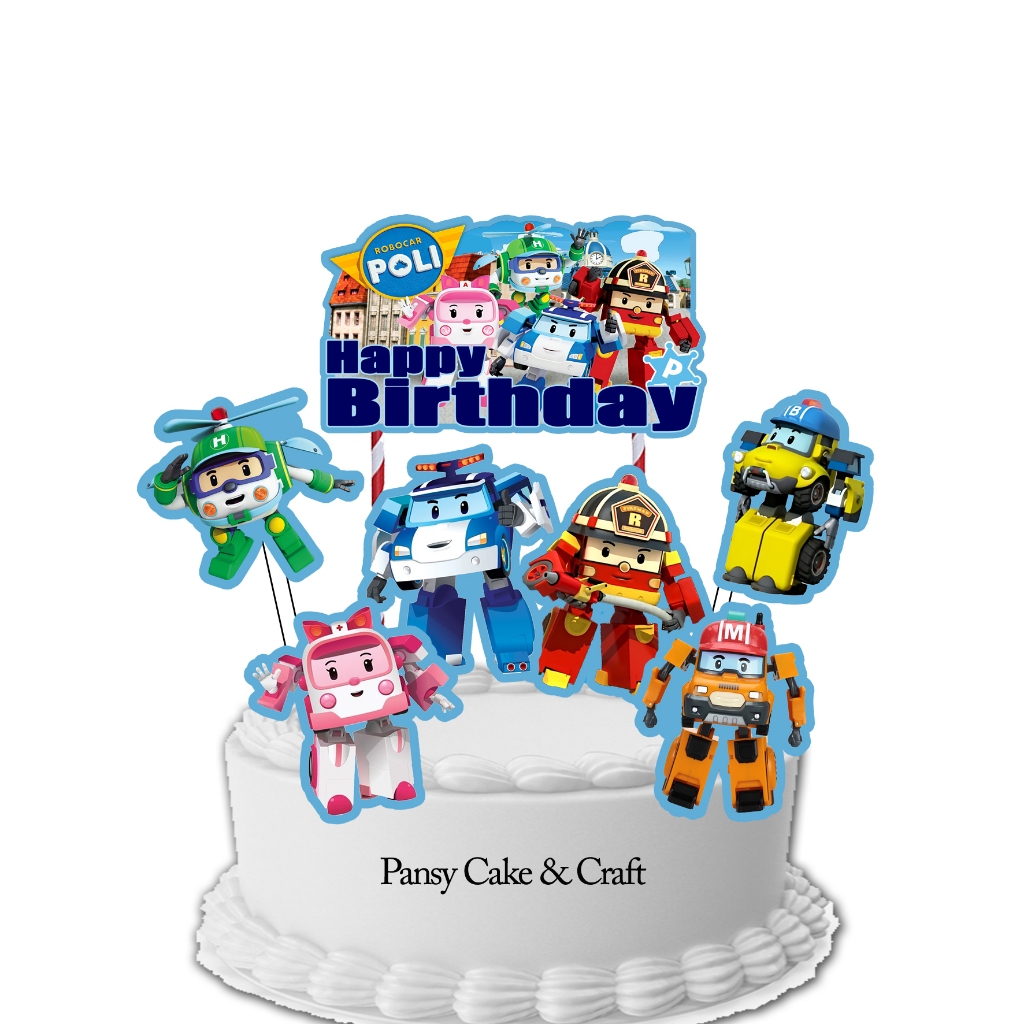 Cake topper Robocar poli BIG EKONOMIS