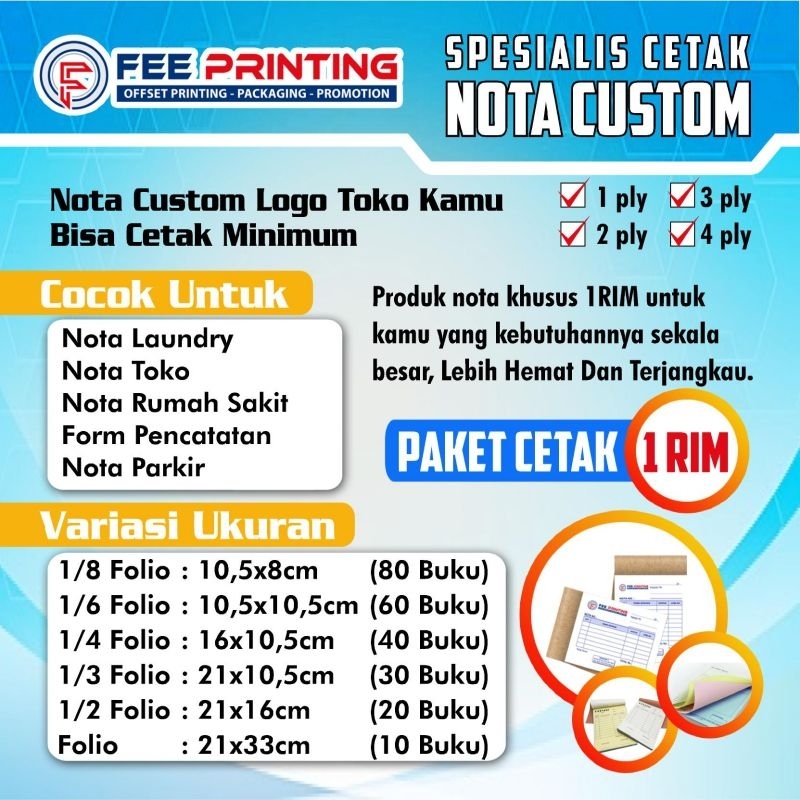 

Cetak KOP SURAT COSTUME HVS 100 grm min. 3 RIM FREE desain