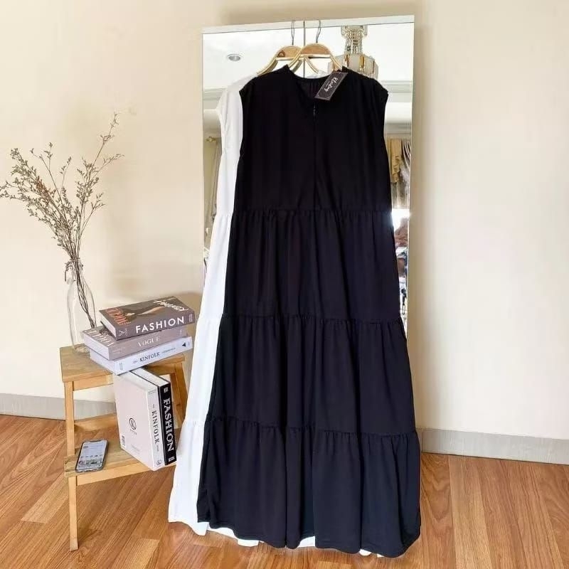 Dress inner tanpa lengan home dress cottom mayung dress inner rempel susun gamis inner tanpa lengan 