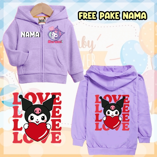 Jaket KUROMI kuda poni anak perempuan sweater unicorn jeket unicron umur 4 - 11 tahun
