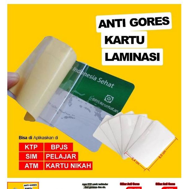 Stiker Laminasi Laminating Anti Gores Kartu KTP