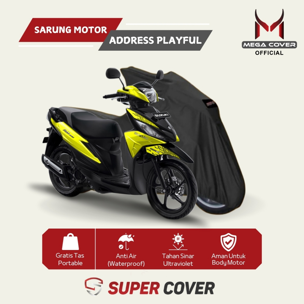 Sarung Motor Super Cover Suzuki Address Playful Premium Waterproof