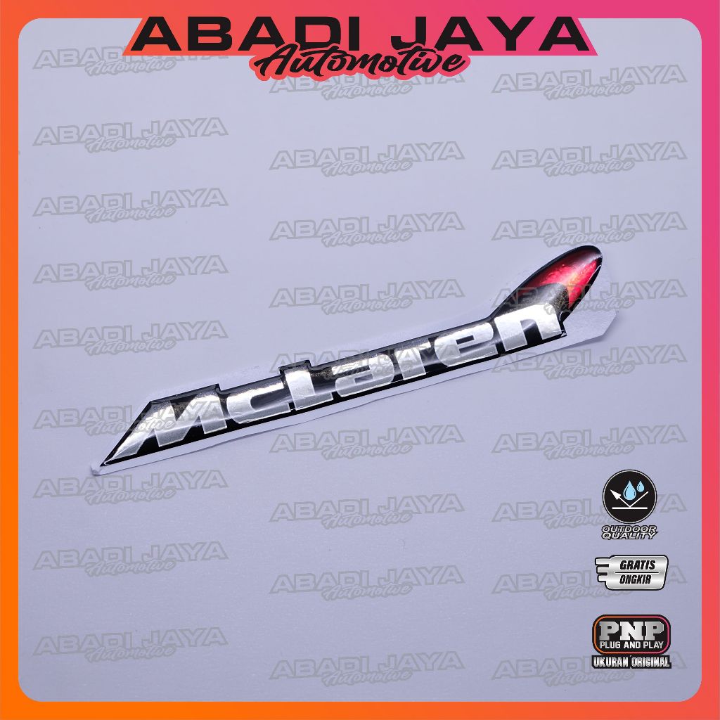 Emblem Logo McLaren / Emblem Timbul McLaren / Sticker McLaren / Stiker Logo McLaren / Emblem 3D McLa