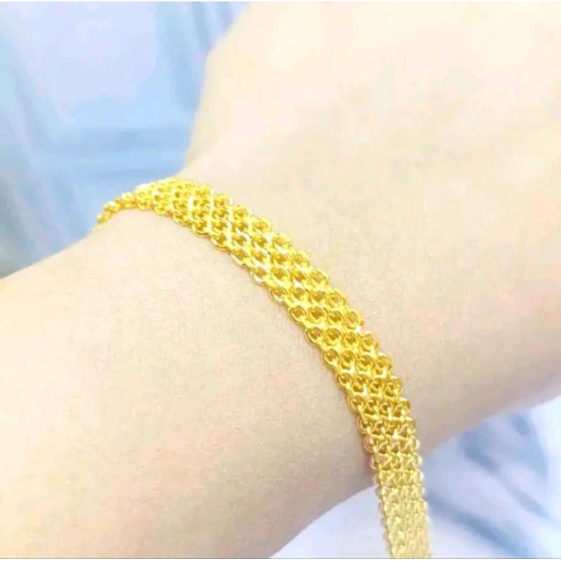 Gelang Tangan Tikar Jumbo Motif Tikar Terbuat Dari Titanium Asli