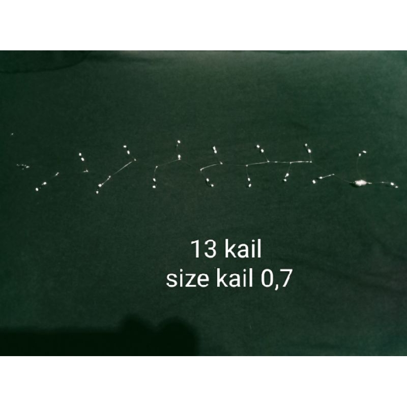 Rangkaian pancing kail cottonbud CB menggunakan senar leader 0,20 flurocarbon warna putih dan menggu