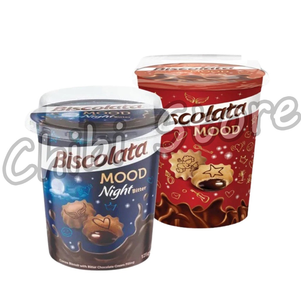 

Biscolata Mood Milk Choco - Biskuit Isi Krim Cokelat - Biscolata Mood Biscuit With Milk Chocolate Filling - Biscolata Mood Night Dark Chocolate 115g