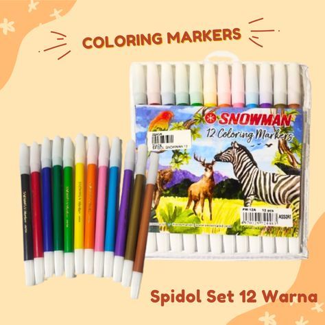 

Spidol Set 12 Warna Snowman Isi 12pcs / Spidol