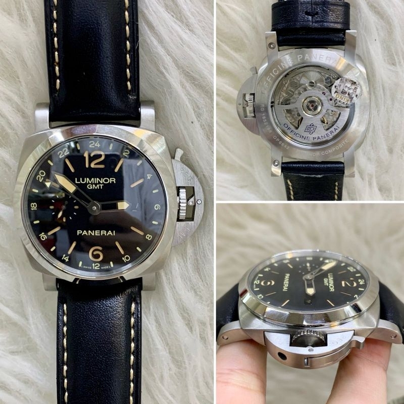 JAM TANGAN PRIA PANERAI LUMINOR GMT BLACK AUTOMATIC JAPAN SUPER QUALITY DIAMETER 45MM