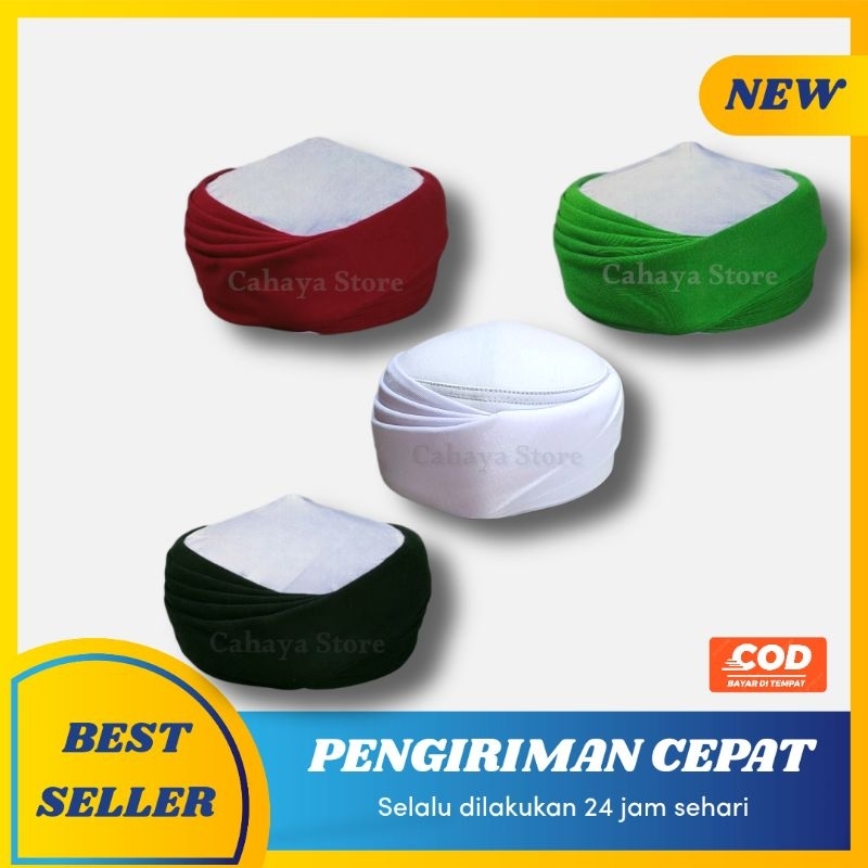Peci Imamah Permanen Tanpa Buntut 5 Lipatan Peci Imamah Tanpa Ekor Peci Imamah Tinggal Pakai Imamah 