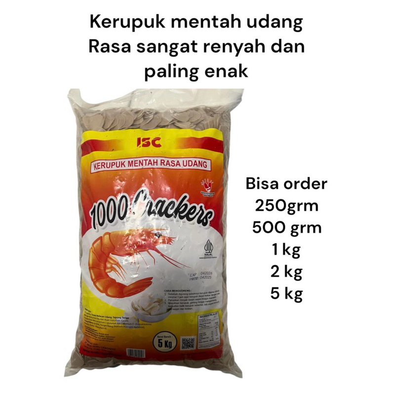 

kerupuk mentah Rasa udang dan bawang, untuk usaha nasi goreng dan rumah makan dan lainnya