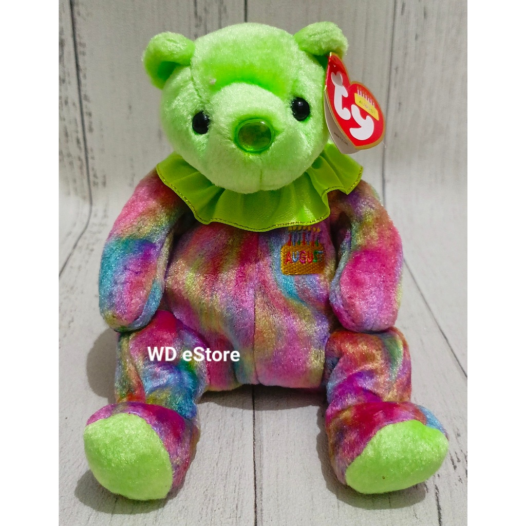 Boneka Birthday Teddy Bear Ty Beanie Baby, August