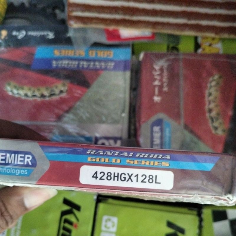 rantai 428H-128 gold untuk segala motor, Supra, Yupiter, satria Fu, RX-King