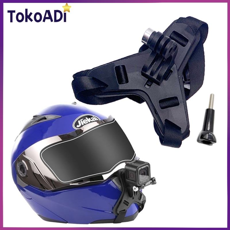 Tali Mount Strap Bracket Helm Full Face Motovlog Paketan For Action Cam Go Pro / Smartphone