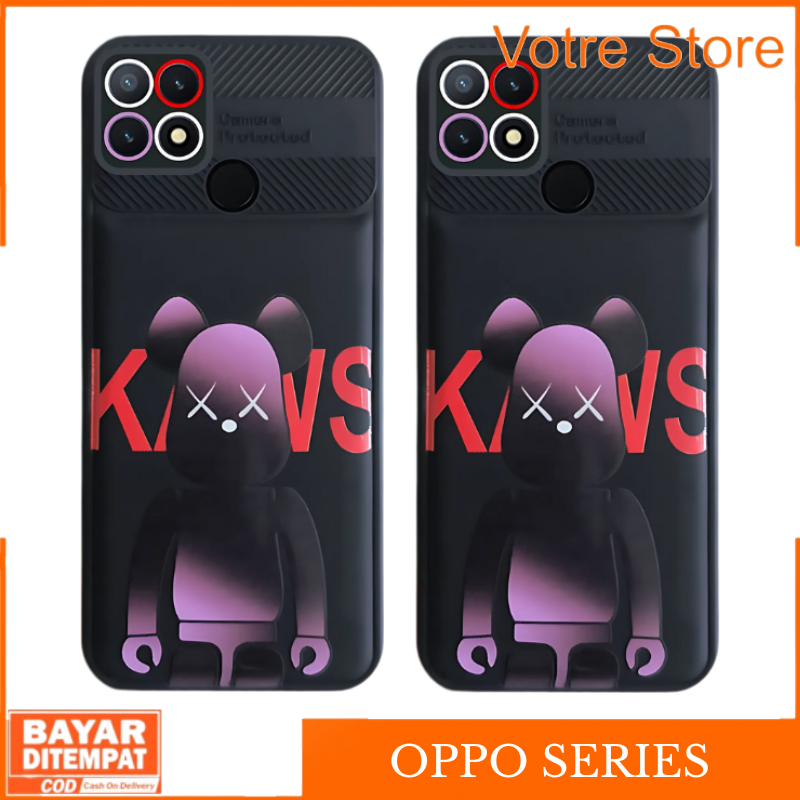 Case Aesthetic Kaws Oppo A1K C1 A3S A5S A5 2020 A7 A9 2020 A11K A12 A16 A16S A17 A54 4G F9 Casing Bl