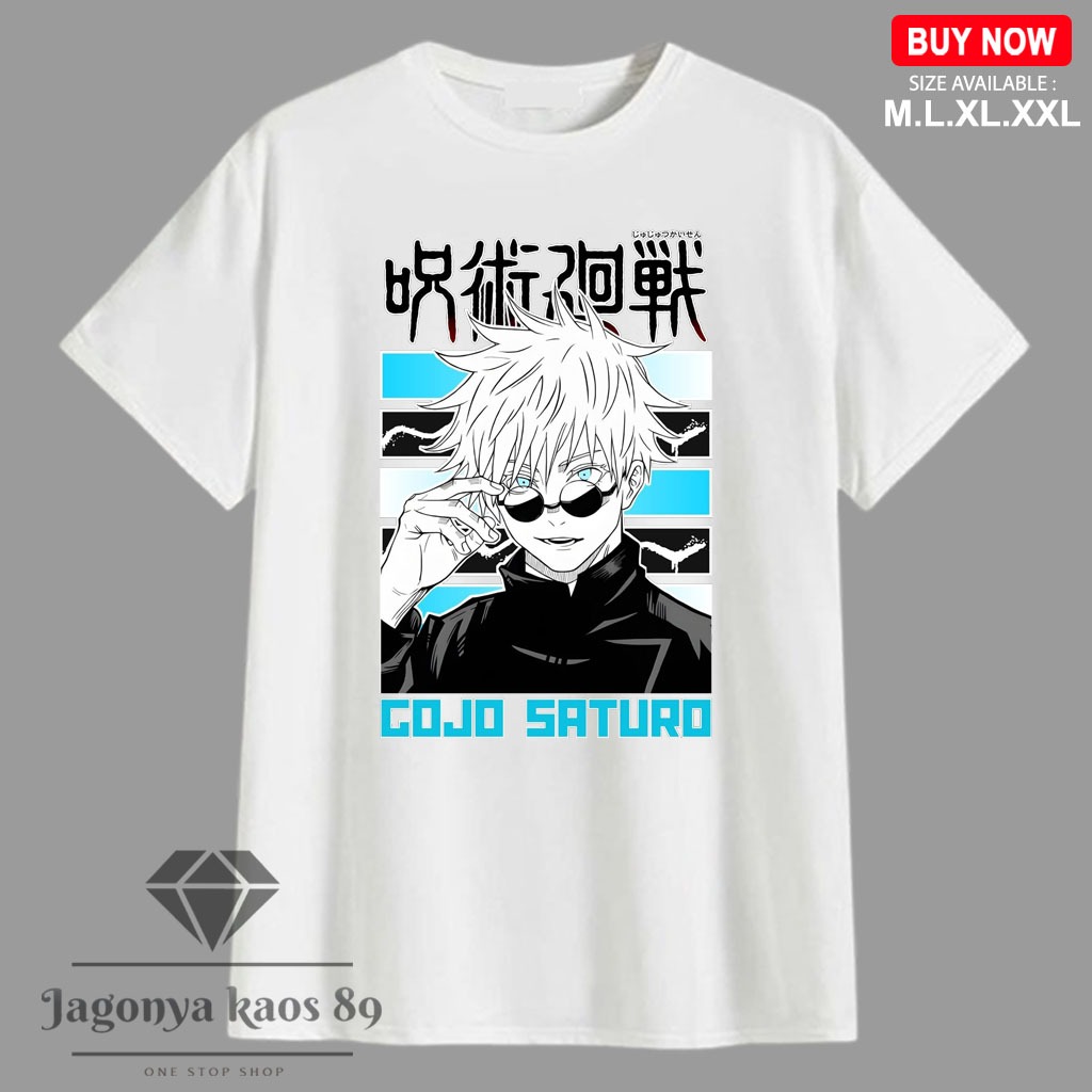 BAJU DISTRO GOJO SATORU UNISEX - KAOS Viral - KAOS Keren - Terupdate