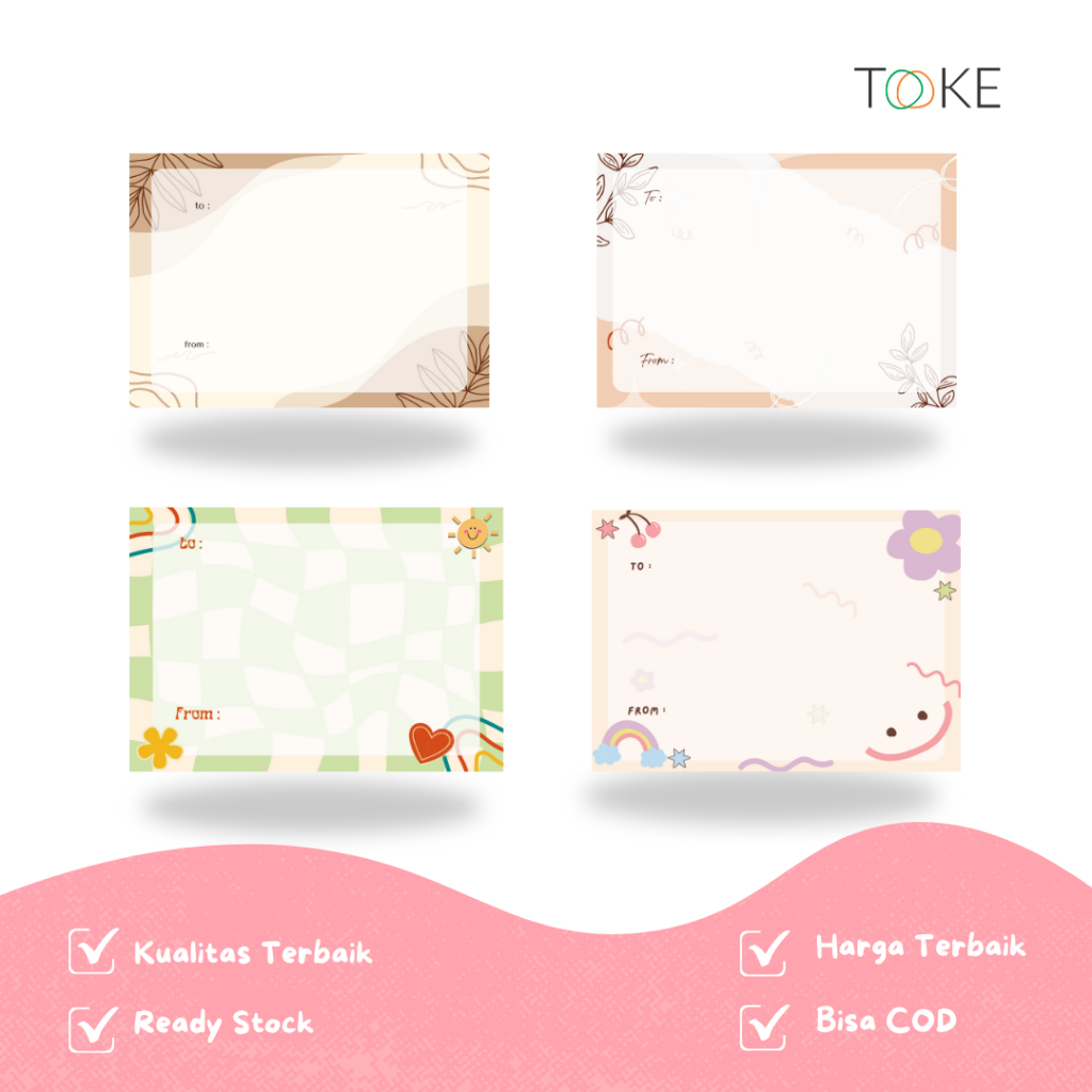 KARTU UCAPAN POLOS / KARTU UCAPAN BLANK / KARTU UCAPAN BY. TOOKE