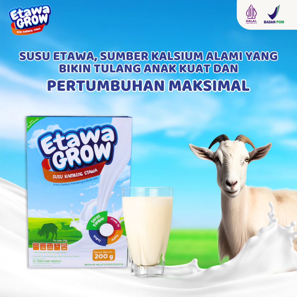 

Susu Kambing Bubuk Etawa Grow Tanpa Gula 200 gr Rasa Original