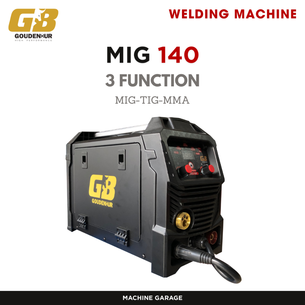 Mesin Las tanpa CO2 MIG 140 GB multi function MIG TIG MMA 3 in 1 Free Packing  Kayu