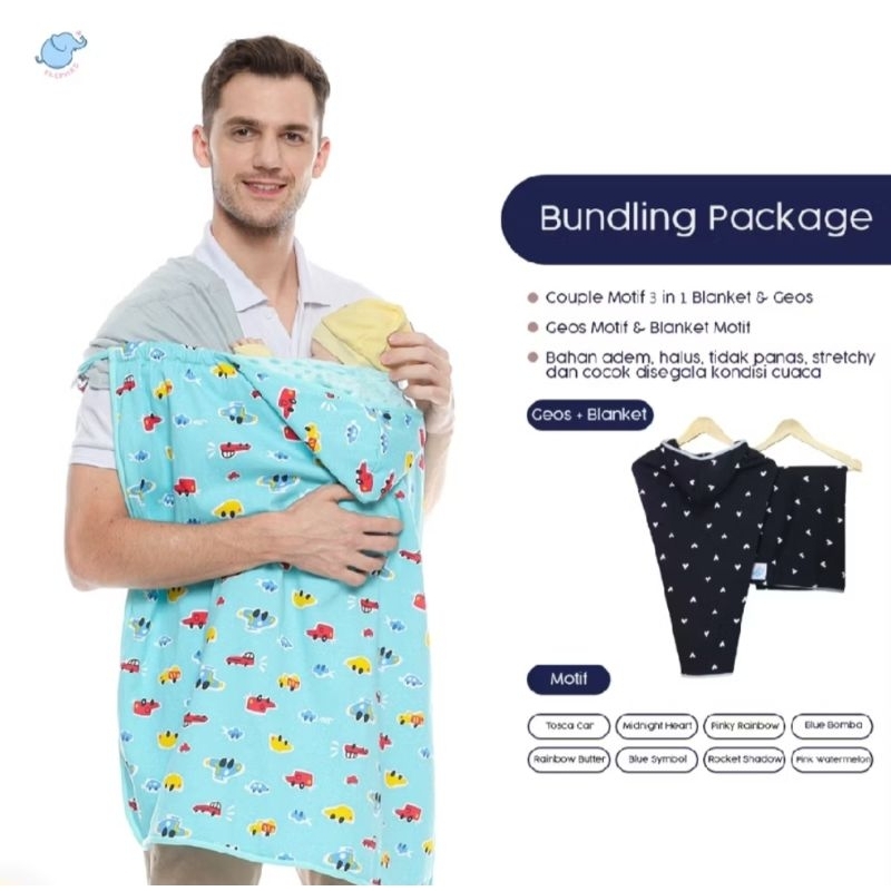 PRELOVED BUNDLING GEOS Blanket. gendongan bayi elephas