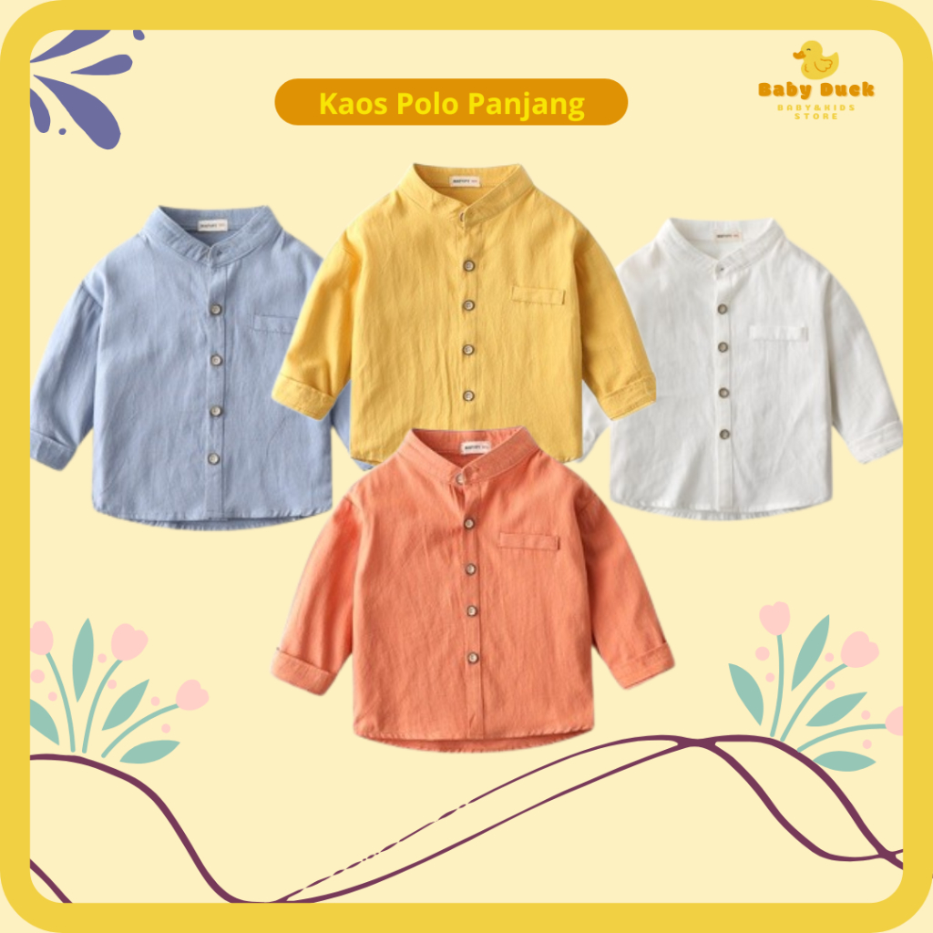 Kemeja Panjang Anak Laki Laki Kaos Polo Lengan Panjang Atasan Anak Laki Laki Kemeja Anak Cowok Impor