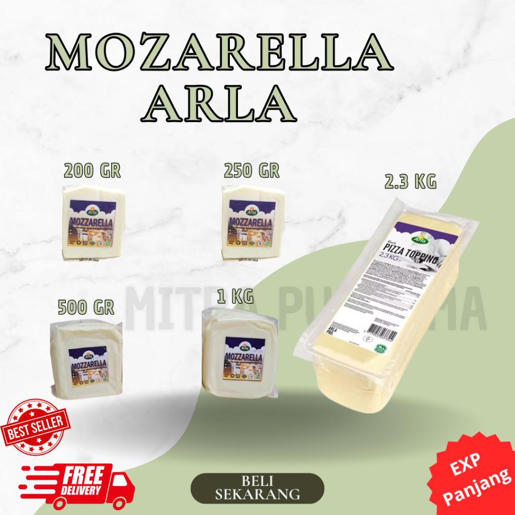 

Keju Mozarella Arla Pizza Topping 200 Gr