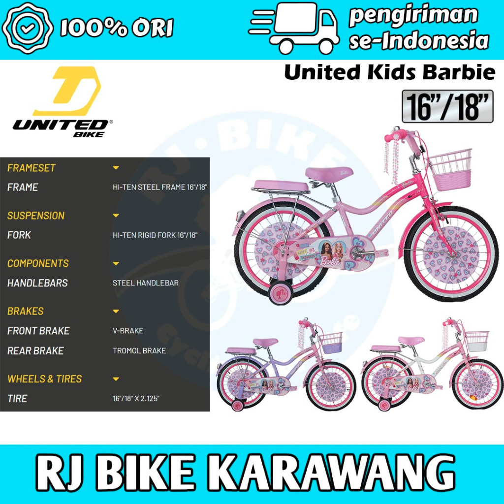 SEPEDA ANAK PEREMPUAN UNITED MINI BARBIE