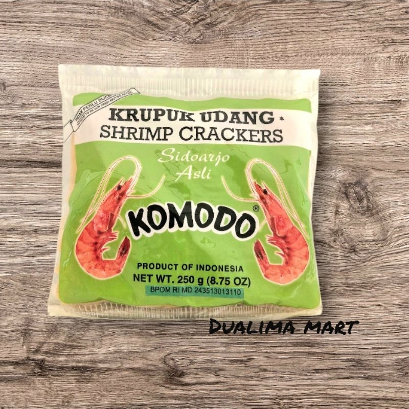 

KERUPUK UDANG KOMODO HIJAU 250Gr