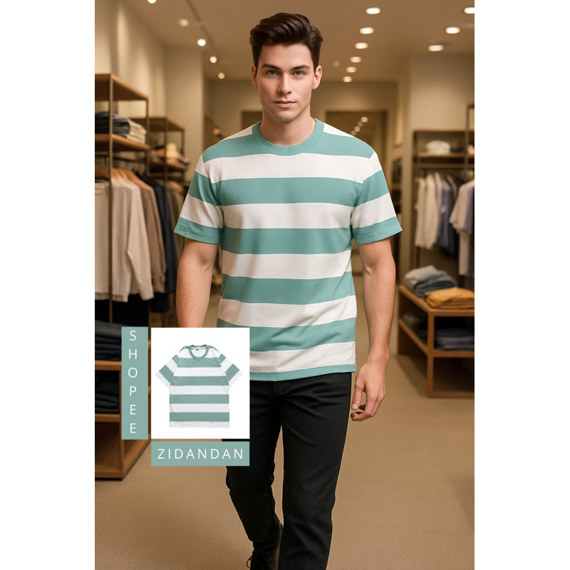 Baju Kaos Garis Garis / Kaos Salur/ atasan baju pakaian laki laki cowok cewek perempuan unisex strip
