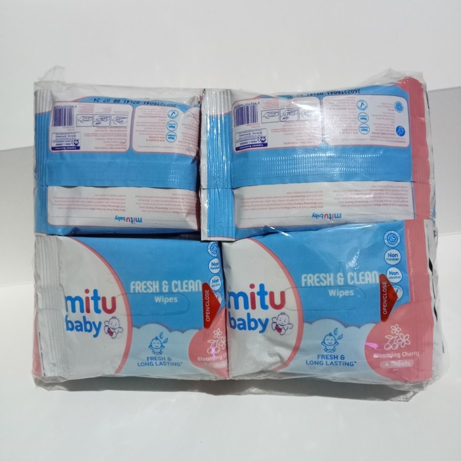 1PAK Mitu Tissue Basah Mini Isi 2 Renceng X 12 Sachet X 4 Sheets
