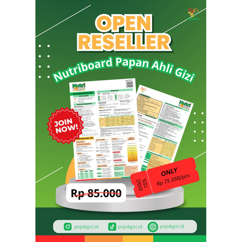

Papan Gizi Harga Reseller 24 Pcs/2 lusin