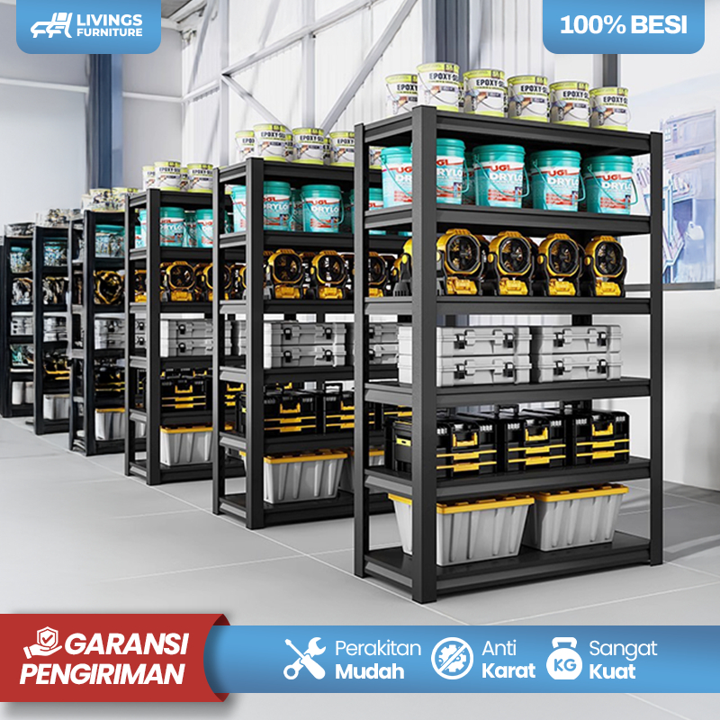 Rak Susun Serbaguna Rak Besi Siku  Rak Susun Besi Rak Besi Susun 5 Tingkat Rak Gudang Serbaguna
