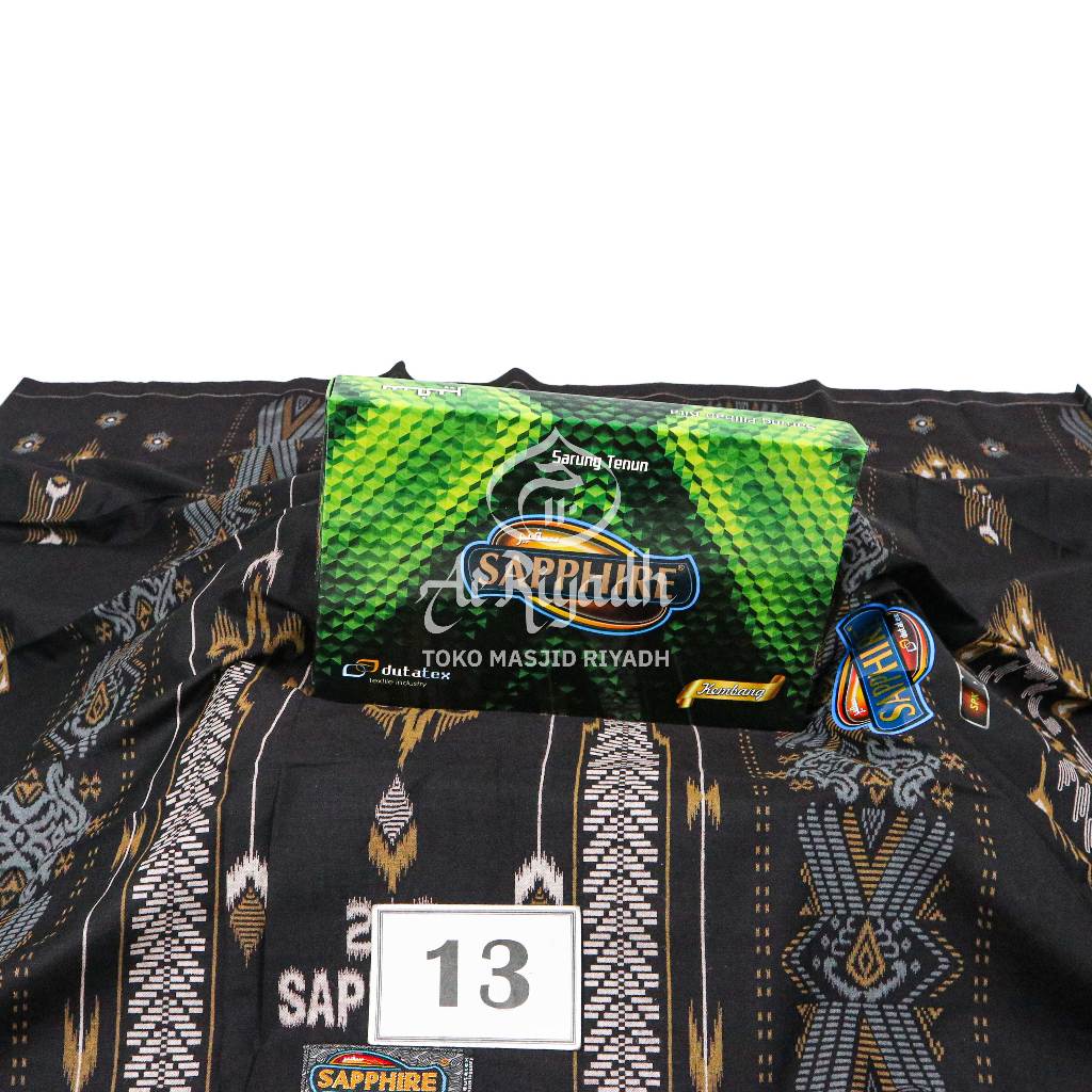 Sarung SAPPHIRE SPK Motif Sarung Polos Kembang Hitam Putih Warna dan Batik