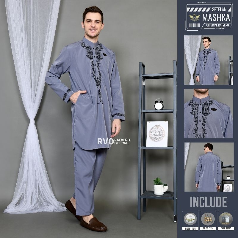 RB Setelan Pakistan Al mashka ORIGINAL RAFVERO - SETELAN BAJU KOKO PRIA