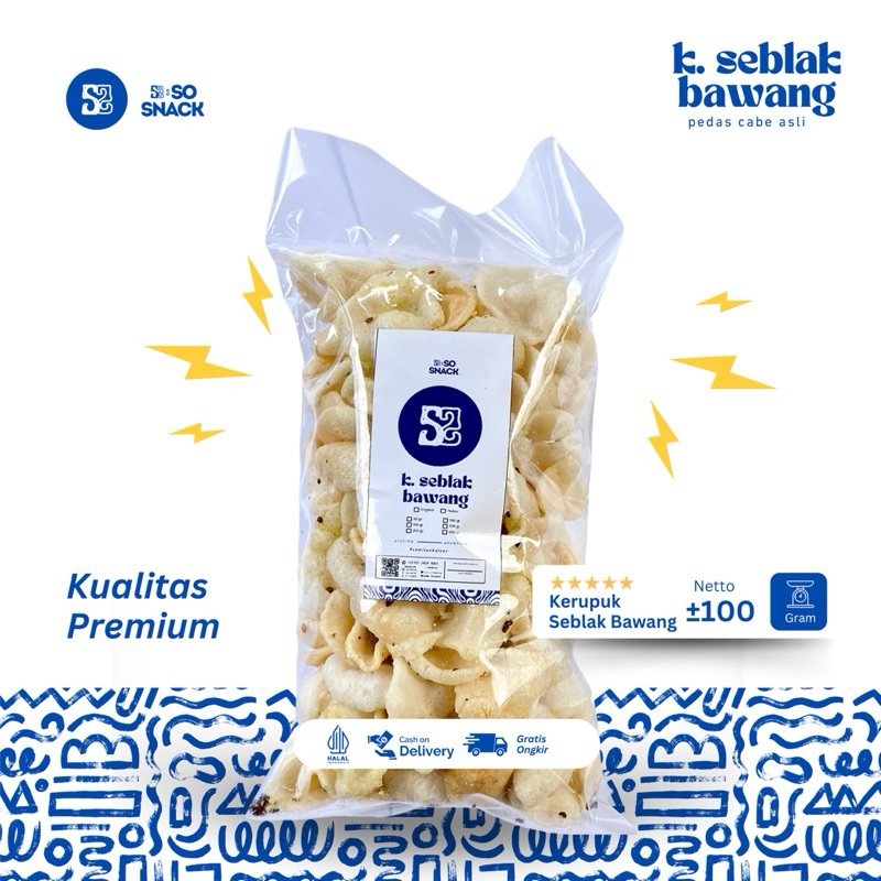 

SO SNACK Kerupuk Seblak Bawang - Cabe Asli - Cemilan Viral - Makanan Ringan