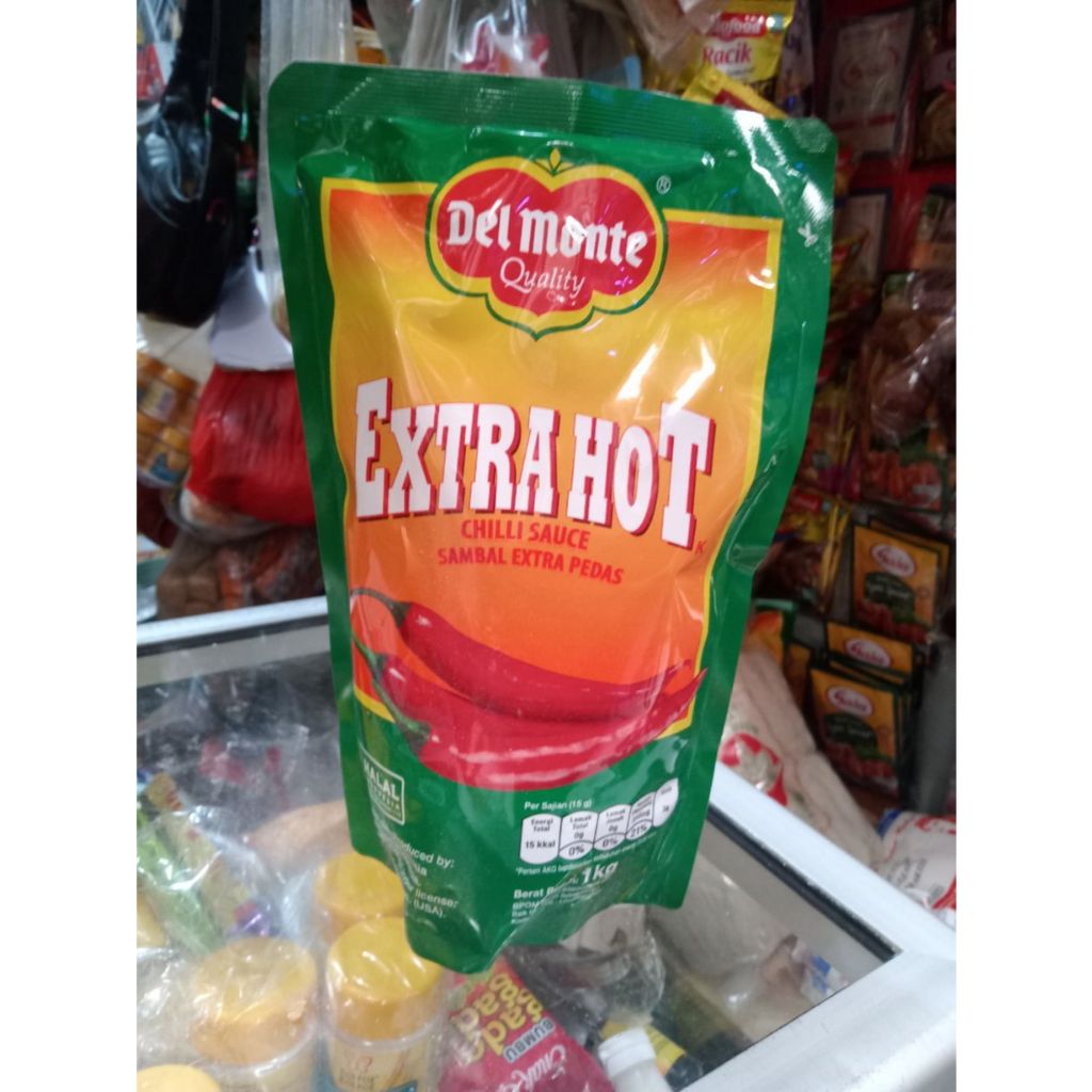 

Del Monte Extra Hot Chilli Sauce/Saus Cabai/Saus Sambal Value/Refill 1kg