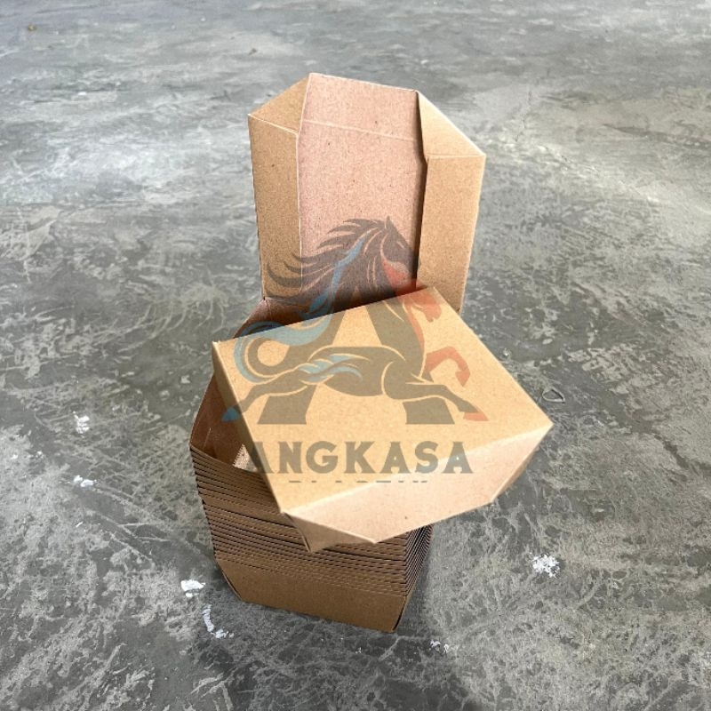 paper lunch box uk S / lunch box coklat / paper box Kraft/ paper box untuk makanan / cocok untuk tak