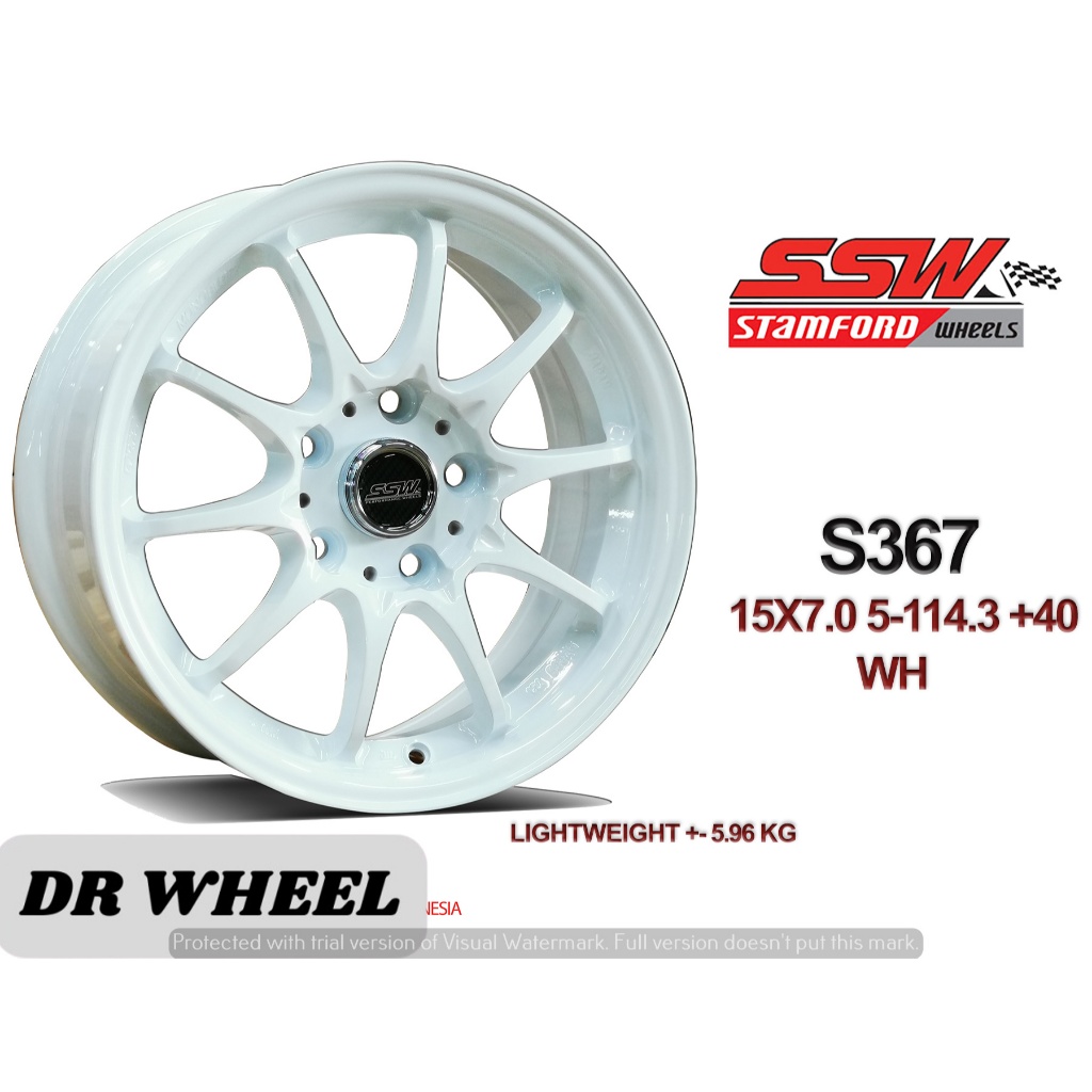 Velg mobil berkualitas ce28 ssw ring 15 lubang 5x114,3 warna white