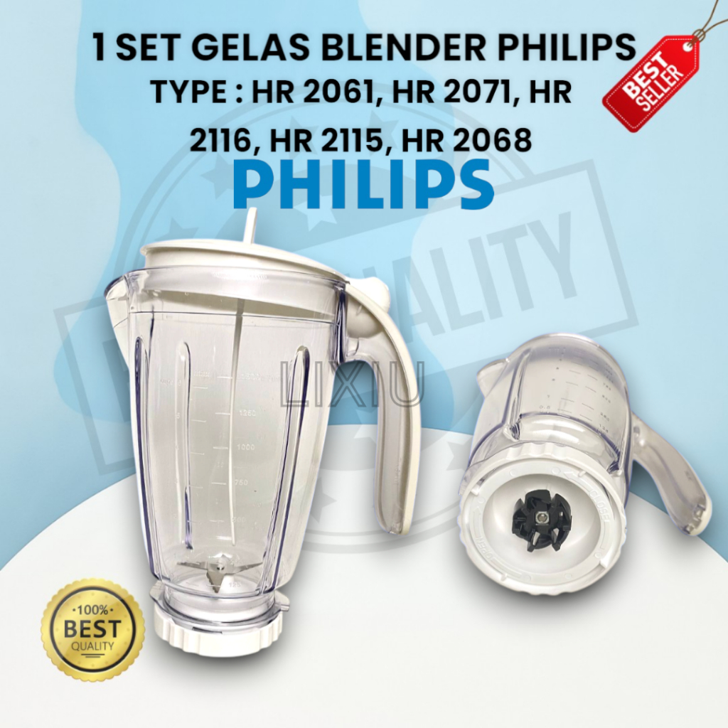 SET GELAS BLENDER PHILIPS PLASTIK / GELAS BLENDER JUS PHILIPS HR 2061 HR 2071 HR 2115 HR 2116