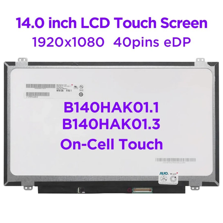 LED LCD Laptop Lenovo Thinkpad T470 T470P T470S T480 T480S 14.0 Inch Toucscreen Full HD