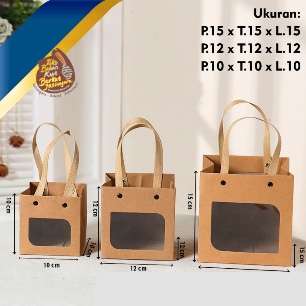 

PAPER BAG BENTUK KOTAK COKLAT / PAPER BAG KOTAK / PCS